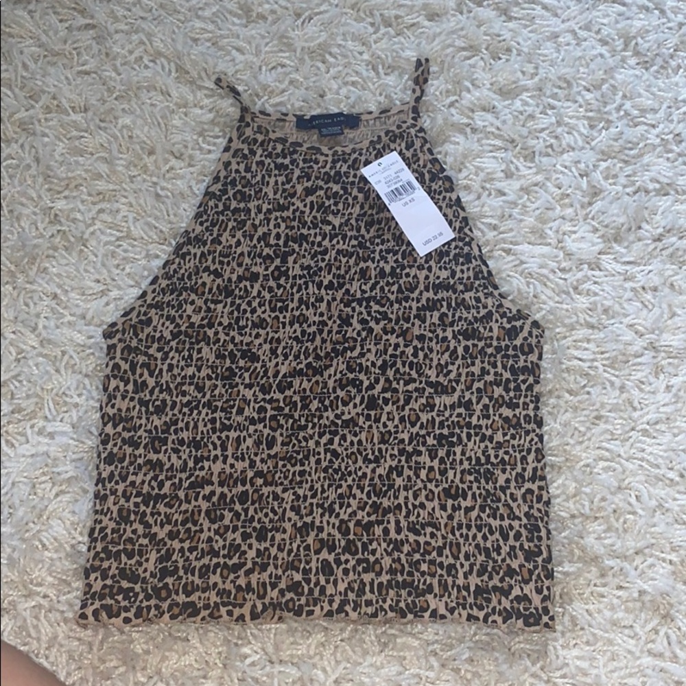 American Eagle Leopard Print Crop Top